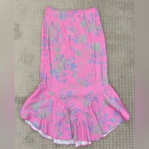 Free People Pink Floral Skirt
